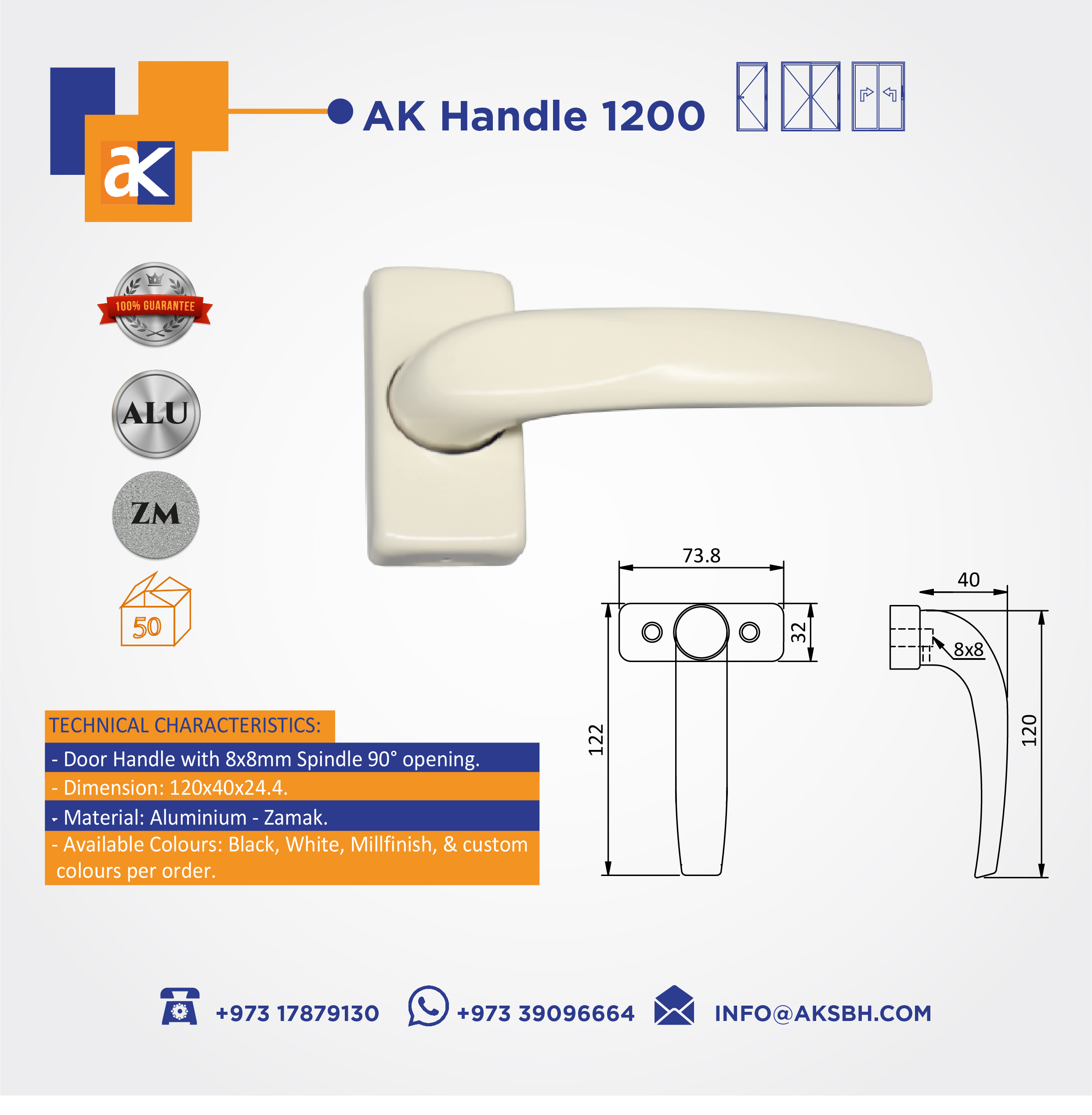 Buy Ak Door Handle Online | Construction Finishes | Qetaat.com